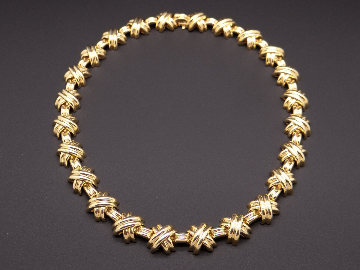 Tiffany & Co Gold Diamond x Choker Necklace