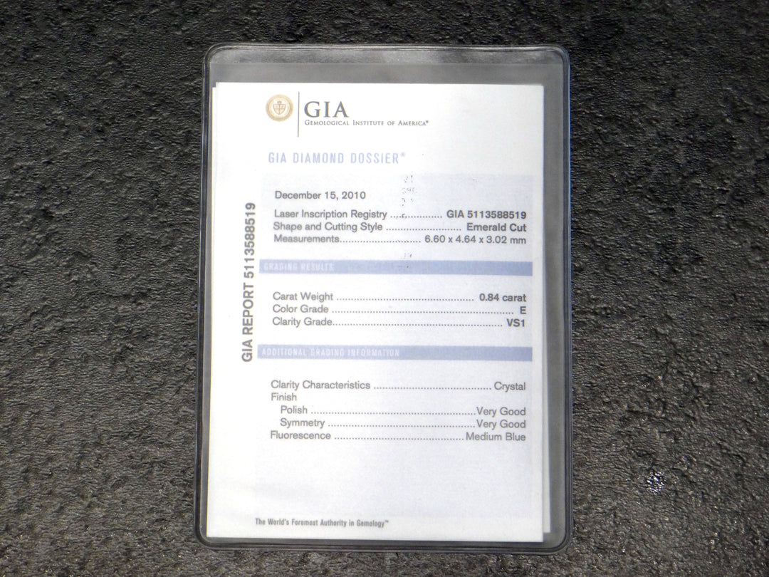 Platinum Natural GIA Emerald Cut Diamond Engagement Ring