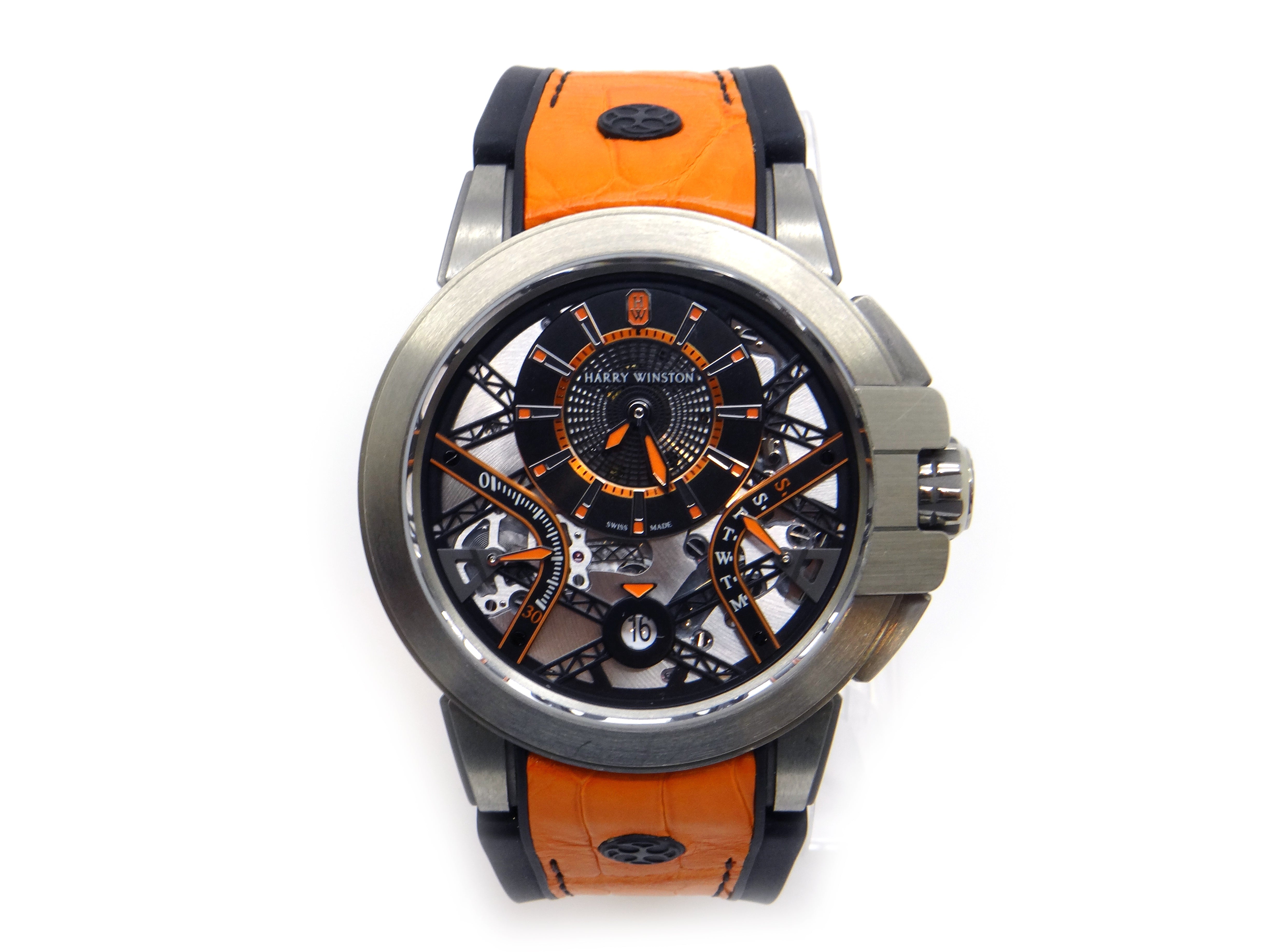 Harry Winston 42mm Ocean Zalium Orange & Black Automatic