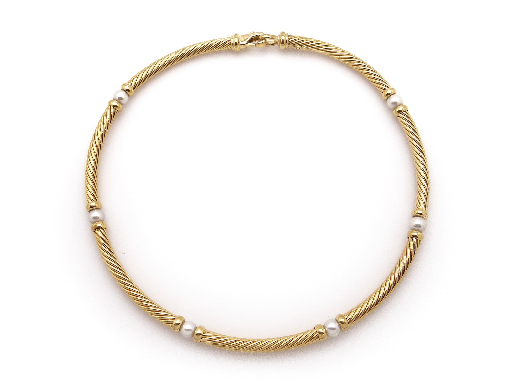 David Yurman 18k Gold 6mm White Pearl Necklace - Main Image