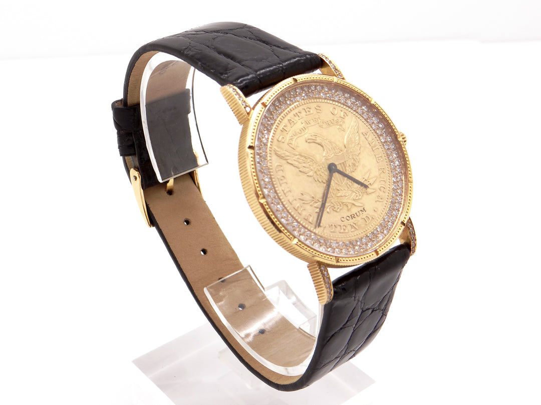 Corum $10 1880 Liberty Gold Coin Diamond 18k Gold Watch – Cileone