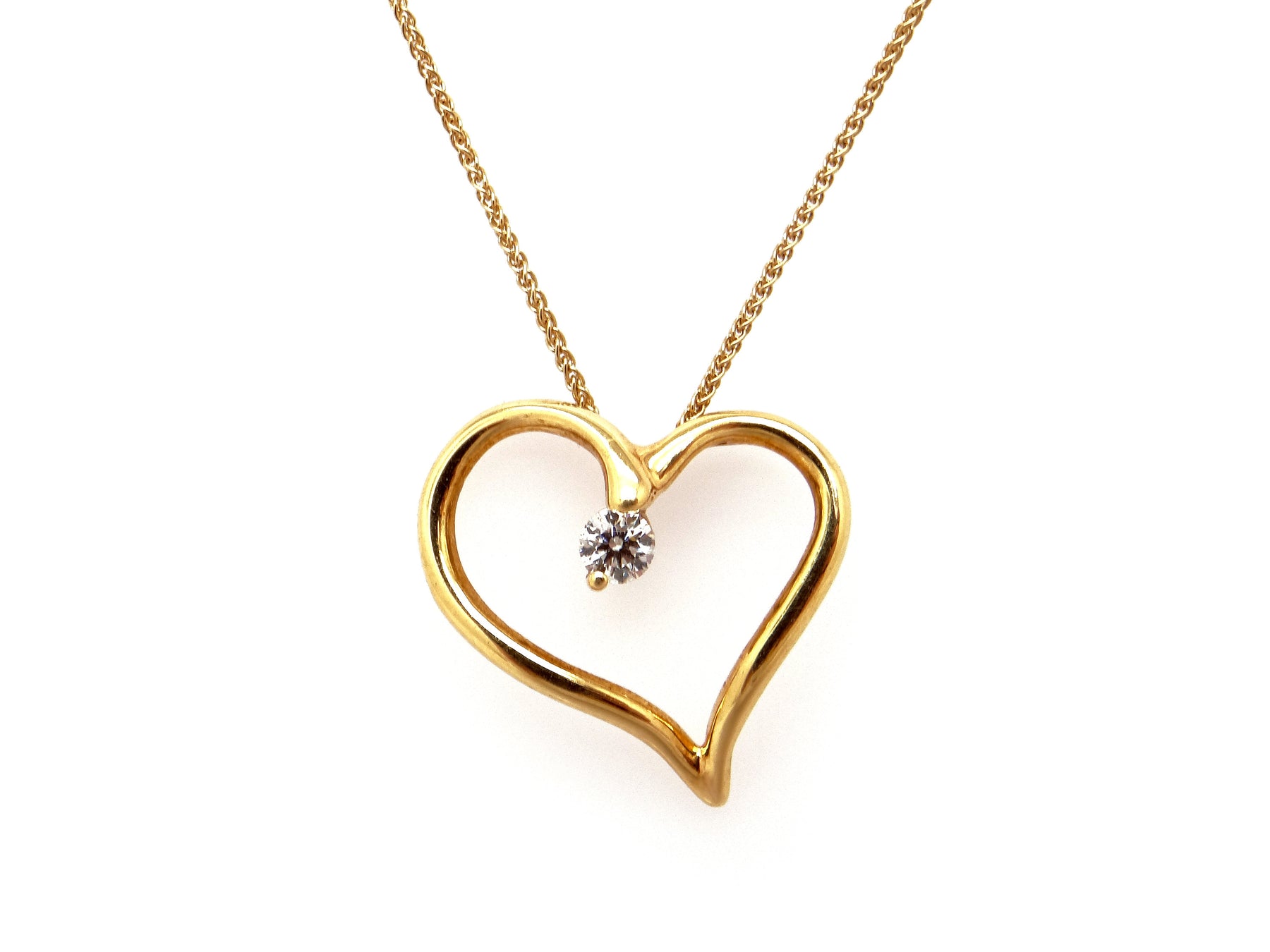 18kt White Gold Diamond Heart Pendant - Hearts - Pendants
